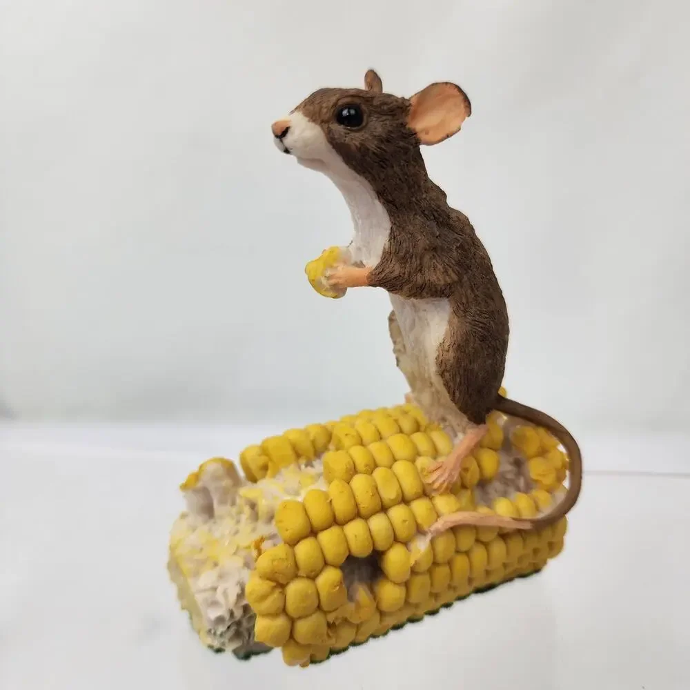Crown Staffordshire Mouse on Corn Figurine Vintage Handpainted England Animal